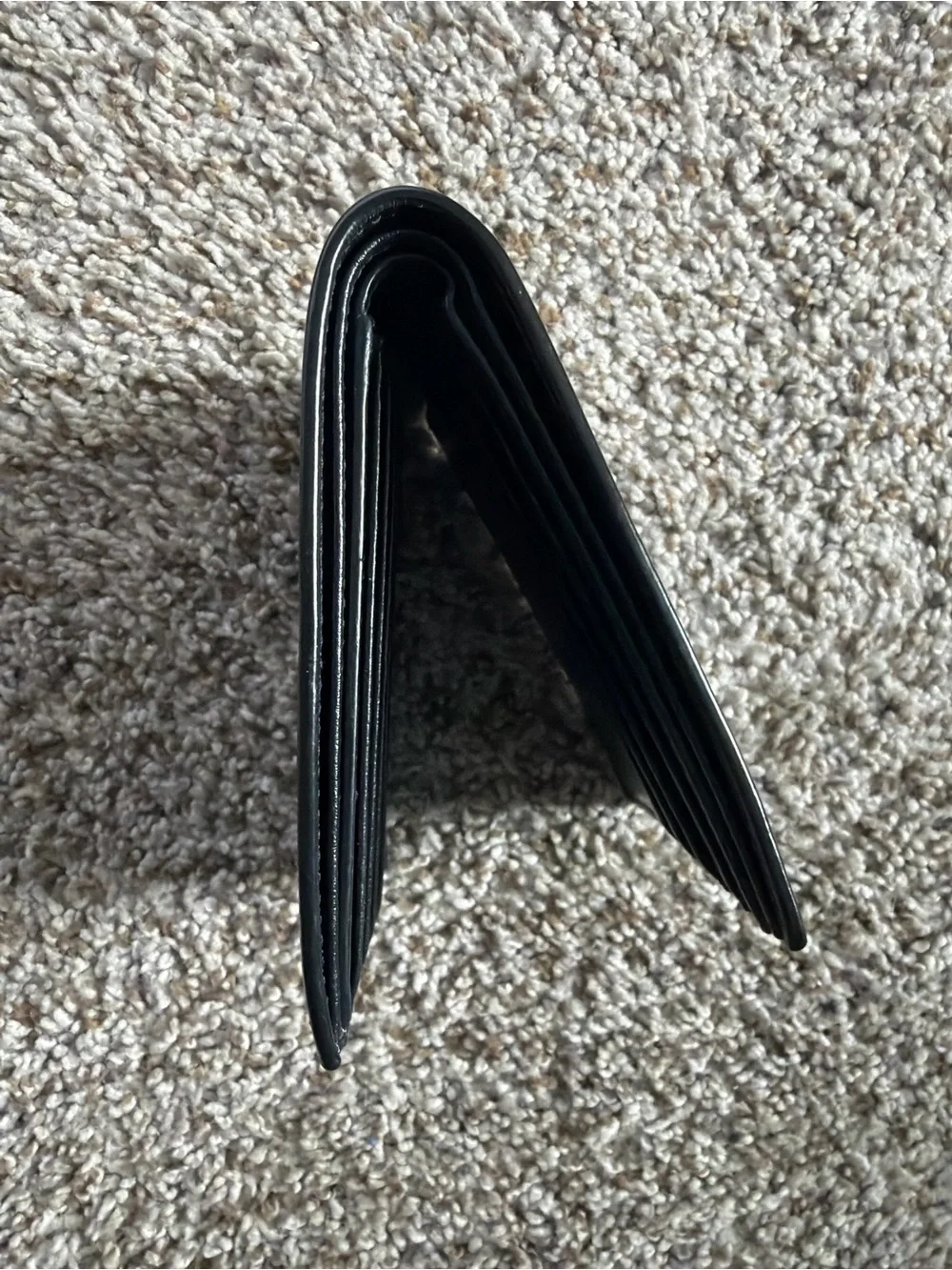 Saint Laurent Black Leather Wallet with Silver Star Studs